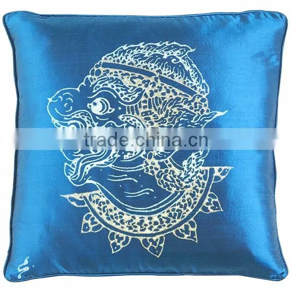 Pillow Case Cushion Covers Silk Art Fabric Painting Ramayan HANUMAN Chalisa
