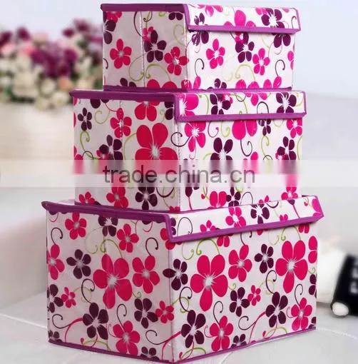 Eco-Friendly foldable Clothes Sundries Storage Case Container box with lids