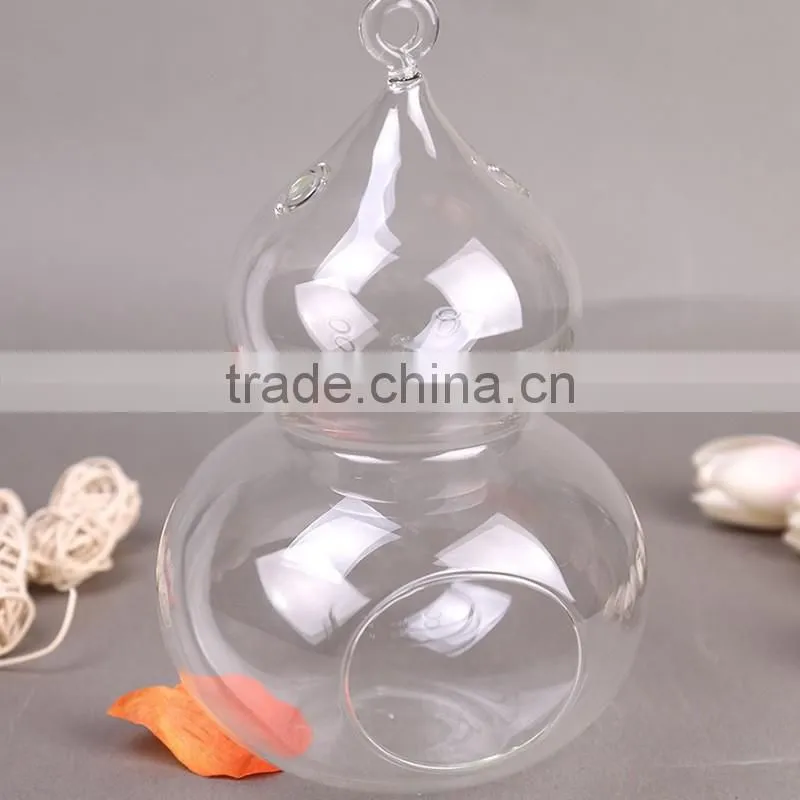 wholesale clear cucurbit glass Vase glass Landscape bottle hole