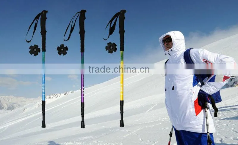 2015 Safety Retractable Outdoor OEM Carbon Fiber Hiking Pole