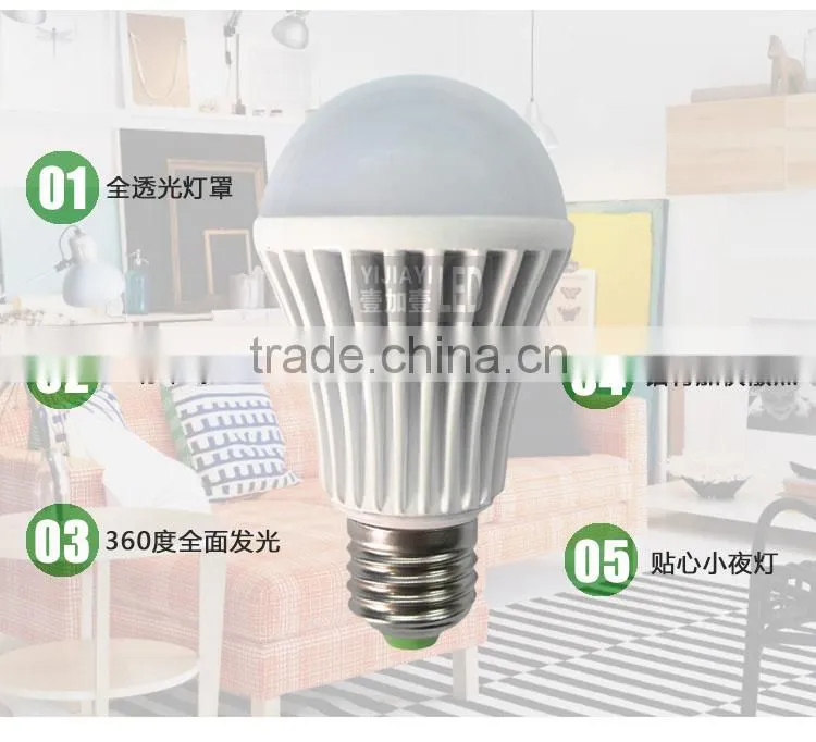 Good quality 2.4G Wireless E27 6W led lighting Bulb Lamp light with Remote controller