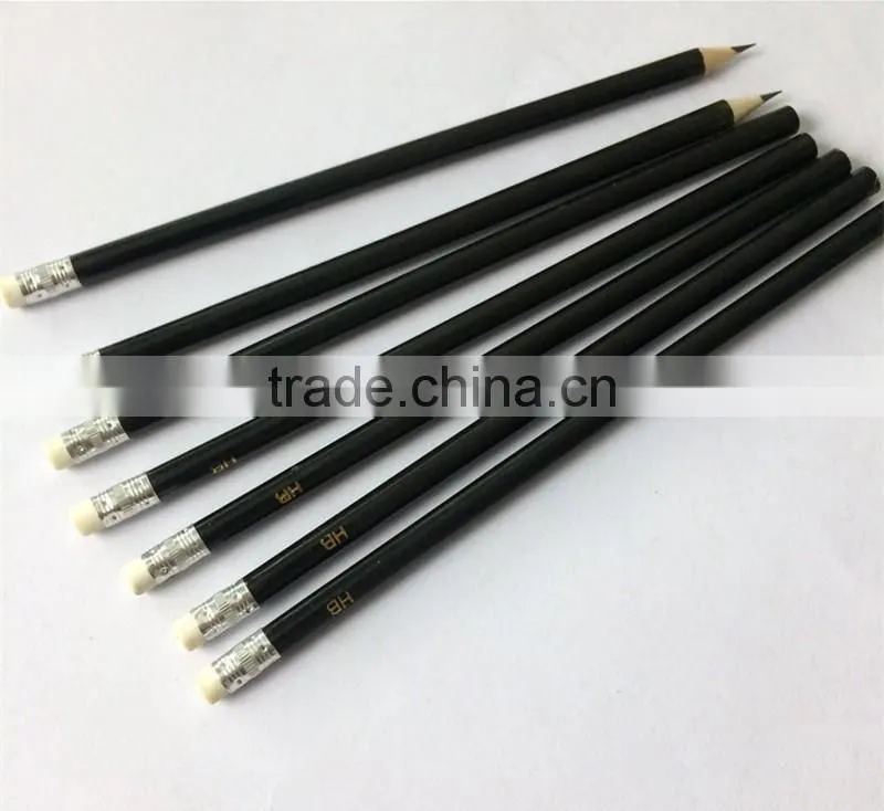 7" black lead hexgonal HB yellow pencil