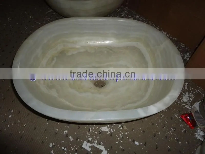 High Quality NATURAL STONE PURE WHITE ONYX SINKS BASINS COLLECTION