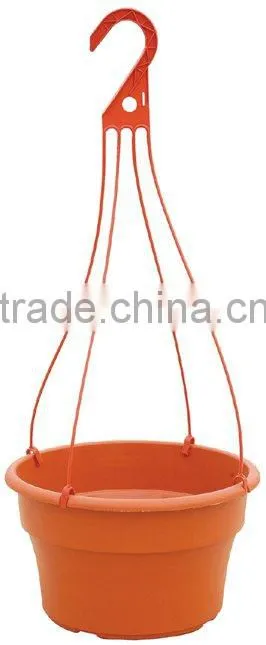 Cheap plastic hanging basket pot with hook