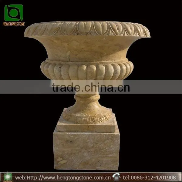 Yellow Marble Flowerpot