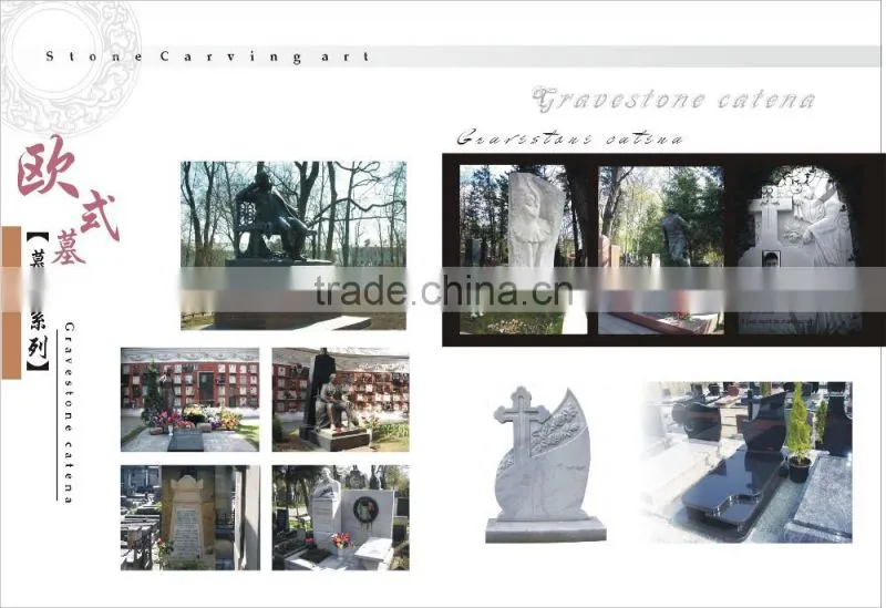 Flower Carvevd China Black Granite Gravestone