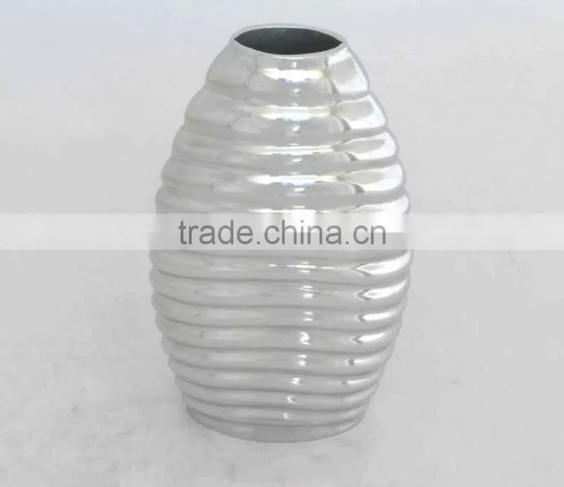 Hot sale handmade vase designs home decoration mirror finish recycled aluminum vase