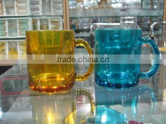 New arrived color focus wholesale glass coffee mug wtih color