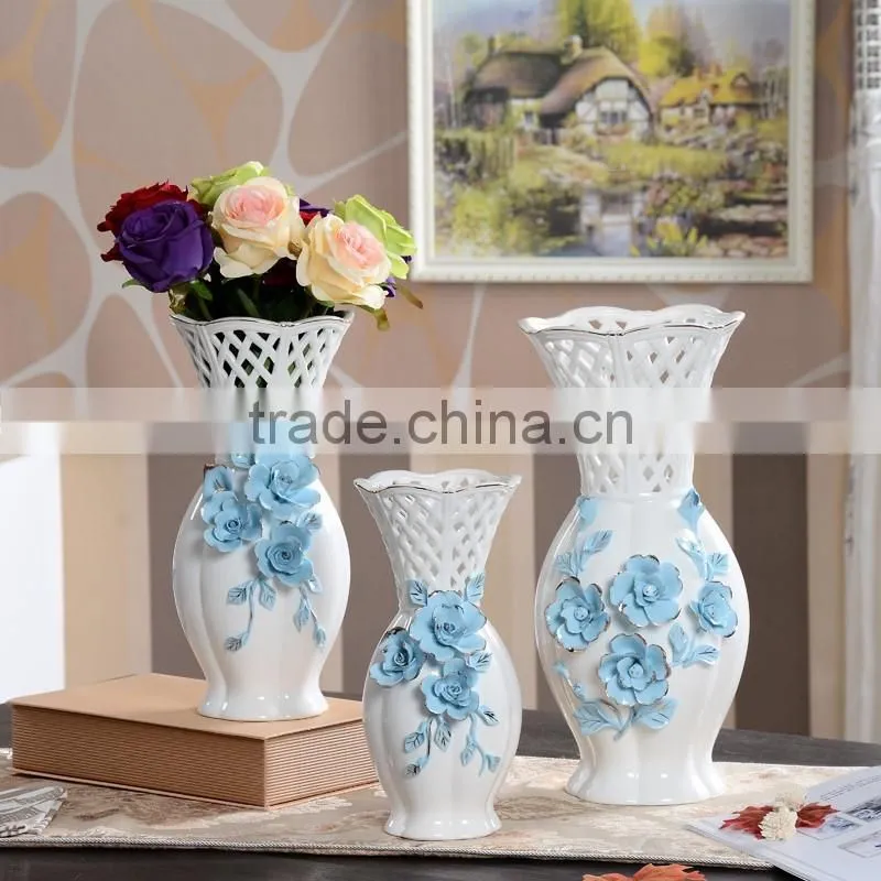 ceramic flower vase wholesale , yellow color design porcelain flower vase