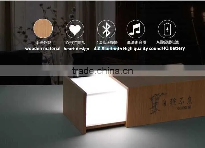 2016 Newest Explosion Hot-selling Pandora's Box Multifunction Bluetooth Stereo Music Speaker Touch LED Lamp Wooden BT Speaker