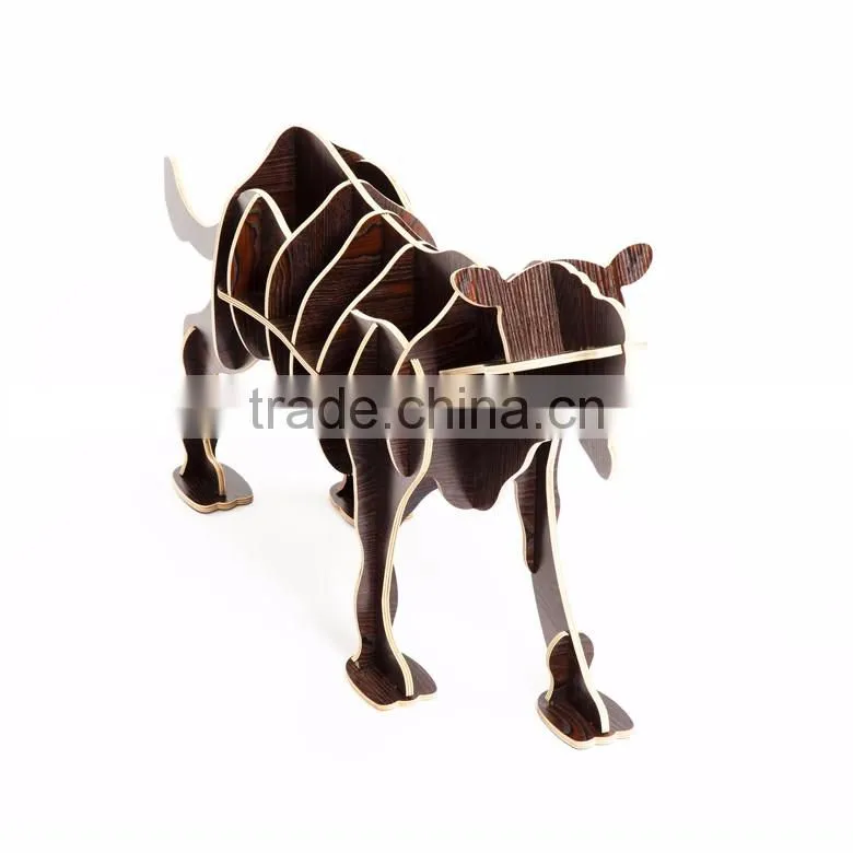 puzzle wood craft leopard table book shelves creative animal furniture