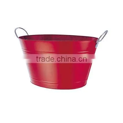 Blue Round Galvanized Steel & Power Coating Beverage/beer Ice Bucket With Handle