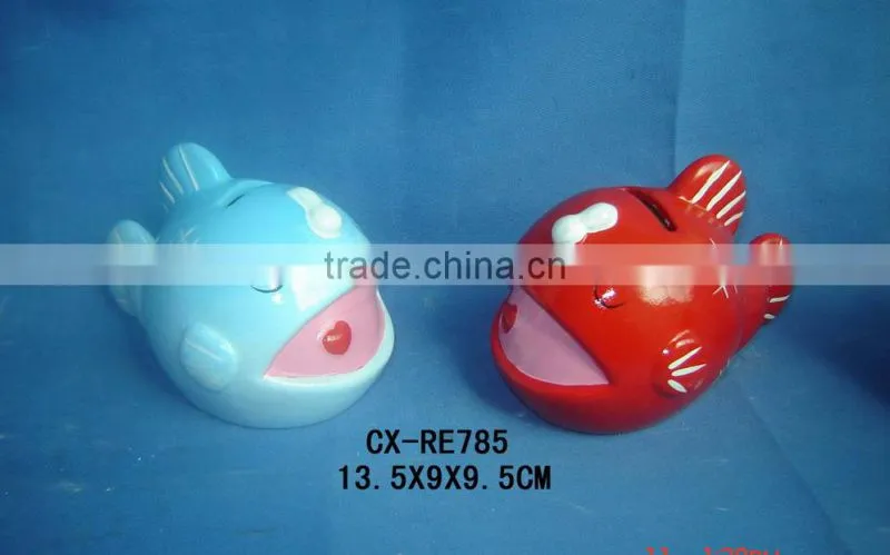 Ceramic Hop Selling Coin Saving Bank Toys, Animal Desgin Coin Bank with Sound