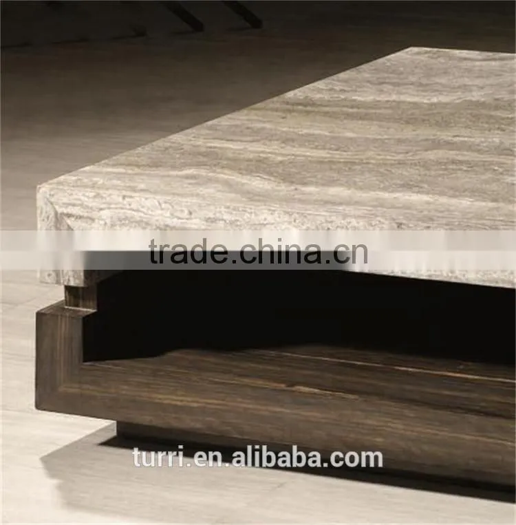 Contemporary furniture TV Stand Wooden and Travertine TV stand