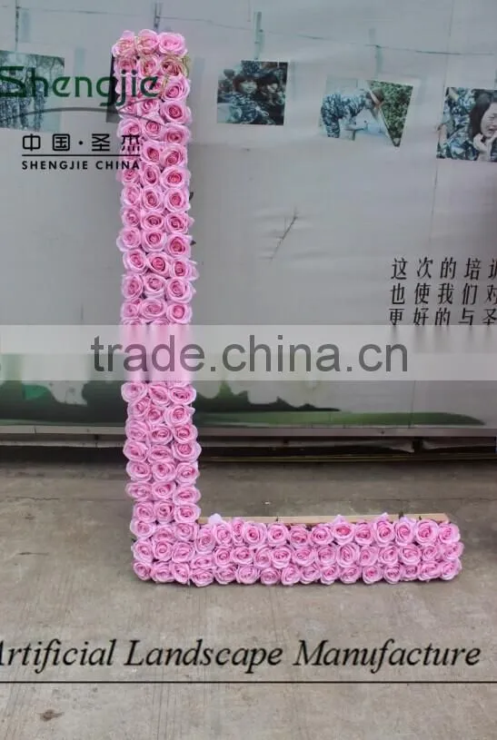 LOVE style artificial flower wall,rose flower wall for wedding
