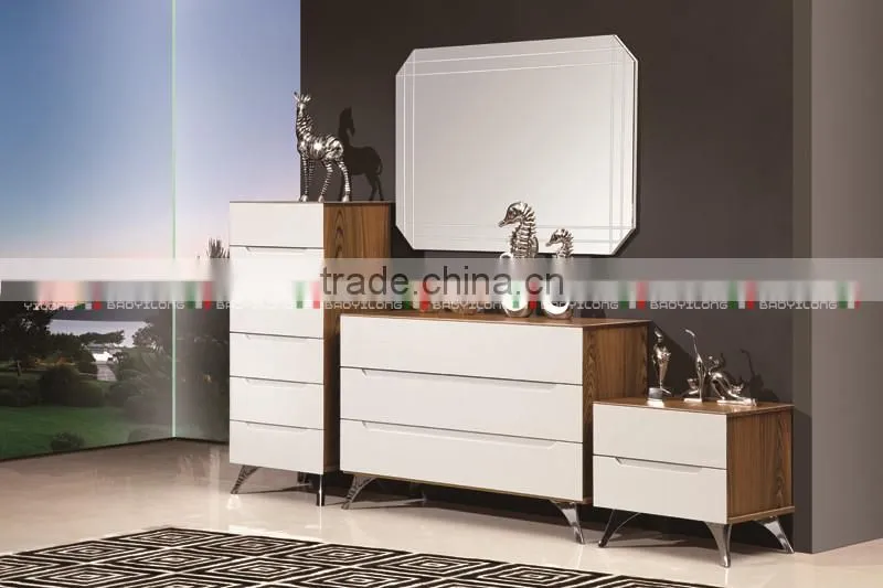 Wooden upholstered soft bed bedroom furniture adult sized bed with Dresser
