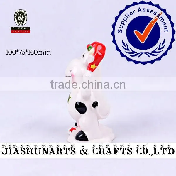 Cute Christmas Cow Ceramic Table Decorative Animals