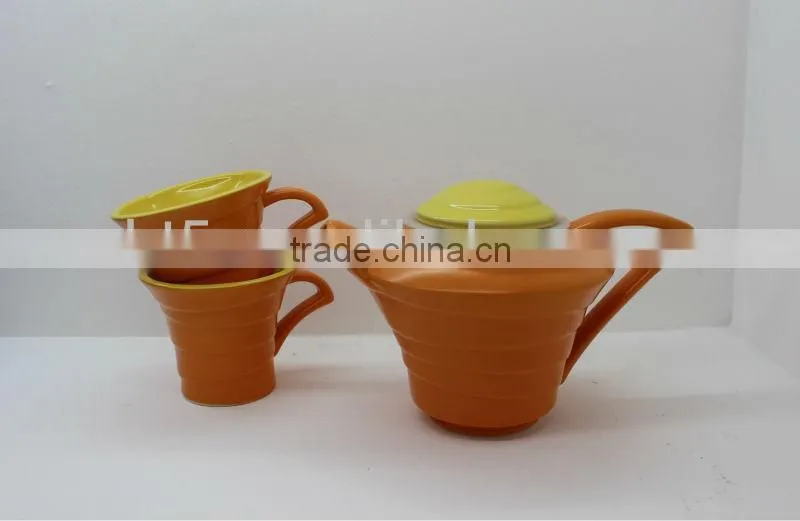 3pcs colorful ceramic teapot set for sale