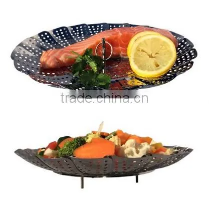 42053 Vegetable steamer Stainless steel fruit basket with plastic handle