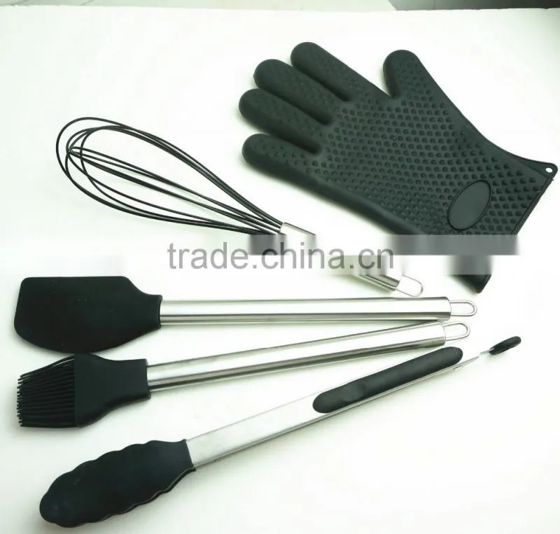 33052 10-pcs silicone kitchen utensil with stainless steel handle