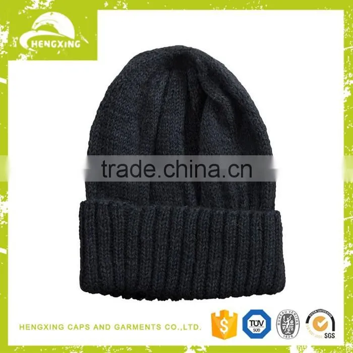 Good quality custom applique merino wool beanie/knitted beanies for sale/fold up beanie hats