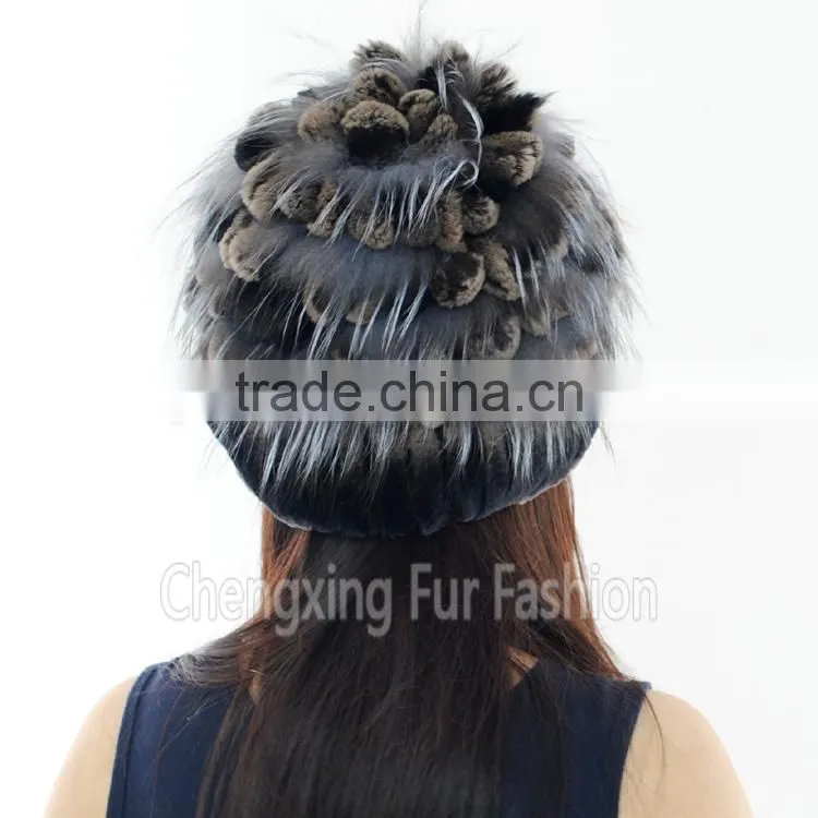 CX-C-135C Wholesale Warm Genuine Rex Rabbit Fur Women Hat