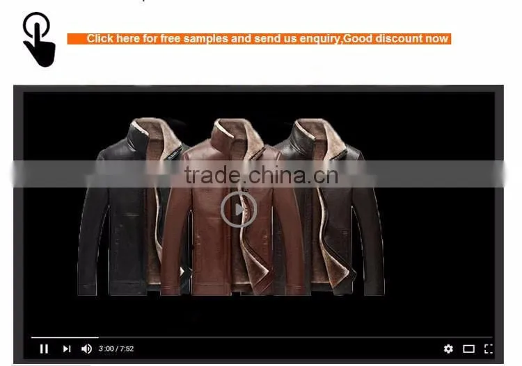 2016 Fashion leather winter man jacket