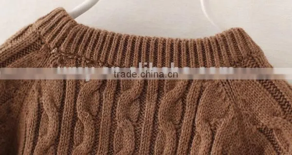 Army Green Round Neck Boys Combat Pullover Sweater