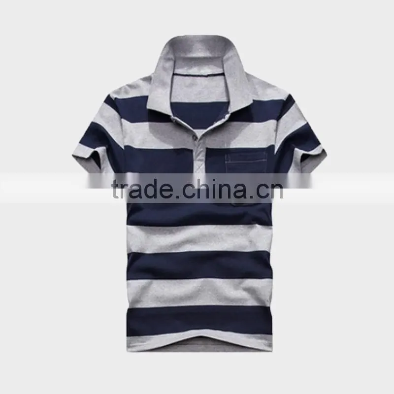 2015 Men's Bulk Polo Shirt With Block Stripe