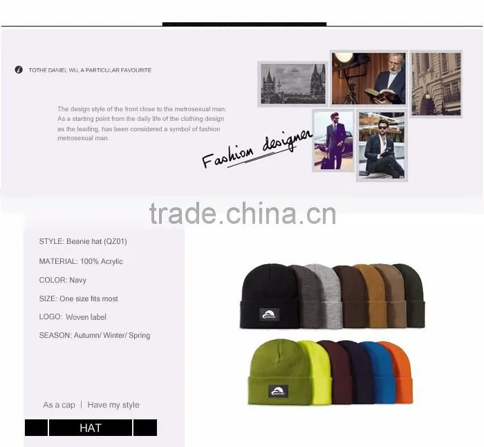 snowboard beanie various neon colors custom woven label knitted beanie