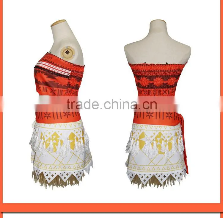 2017 new Girl Women Movie Polynesia princess Moana Costume Dress halloween