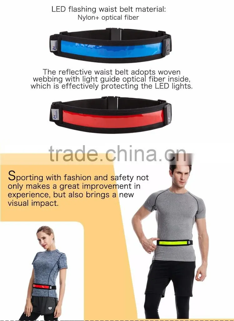 Outdoor LED flashing adjustable waist trimmer belt