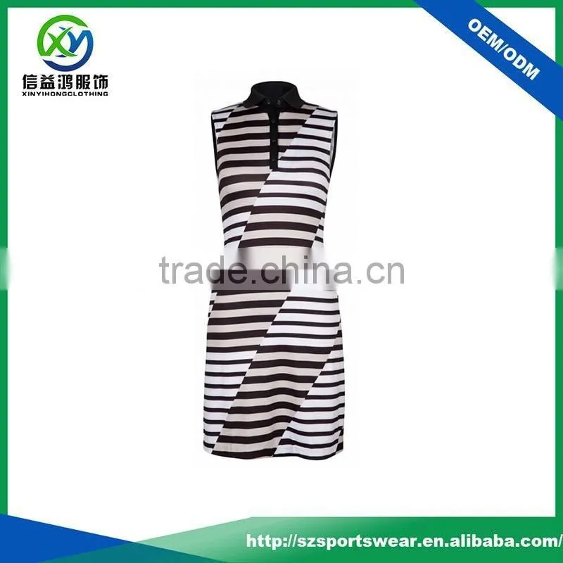 Latest Design Fashion Sublimation Striped Custom Ladies Long Dress