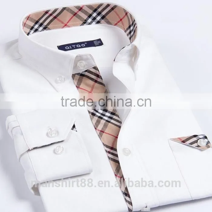 2017 high quality new fashion men button down contrast color oxford dress shirt