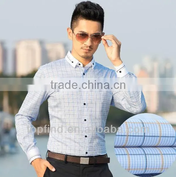 Men Long Sleeve Cotton Plaids Embroidery Shirts