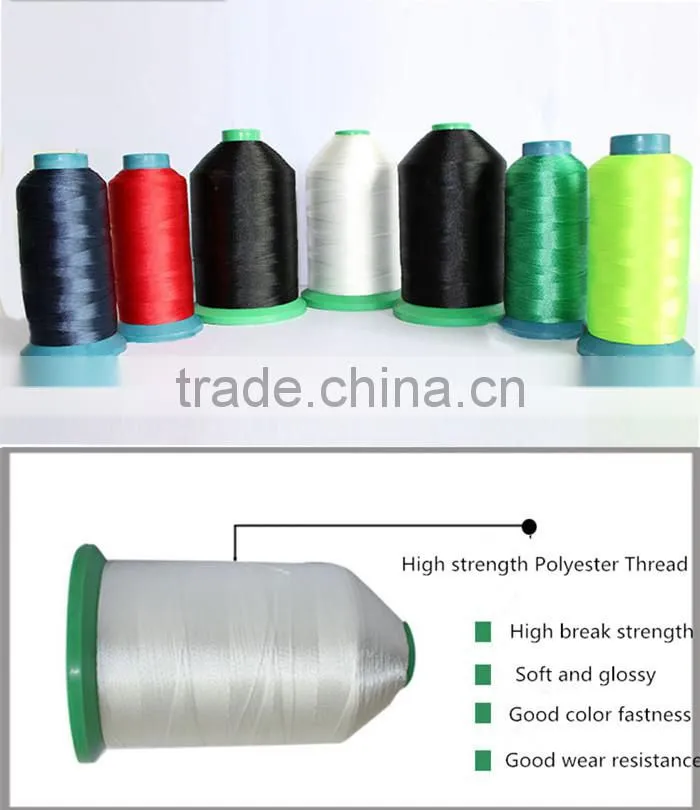 High tension 100% polyester sewing thread
