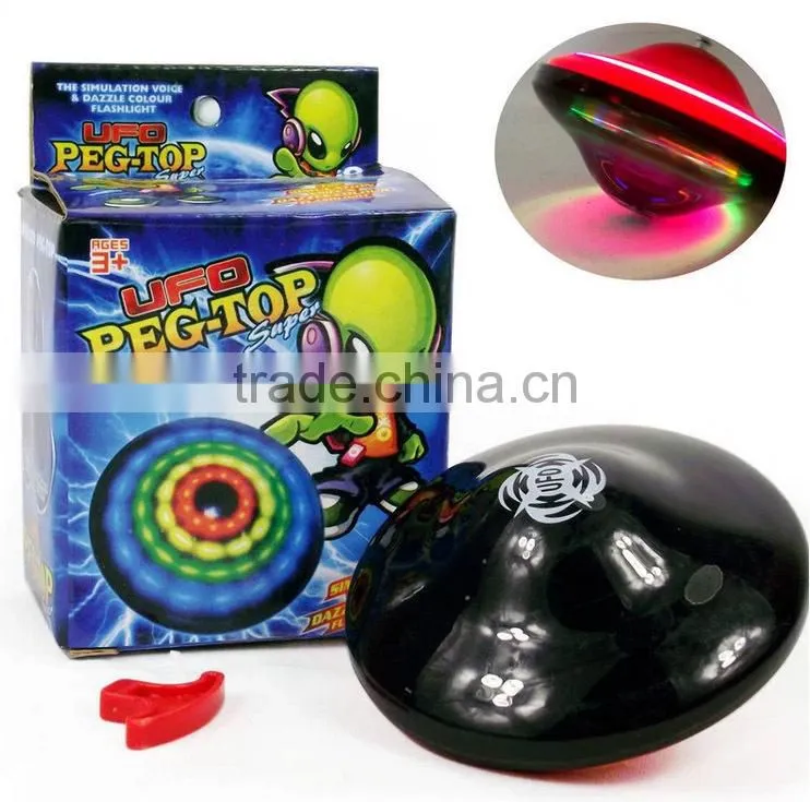 Plastic LED Peg Tops / Flashing Spinning Ball With Music