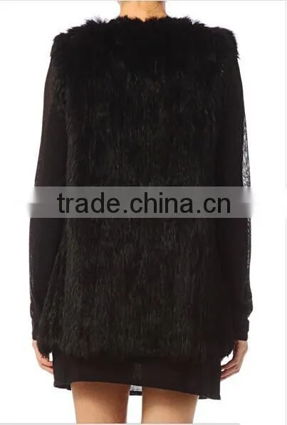 YR305 Basic Style Top Quality Thick Knit Rabbit Fur Vest Lots of colors