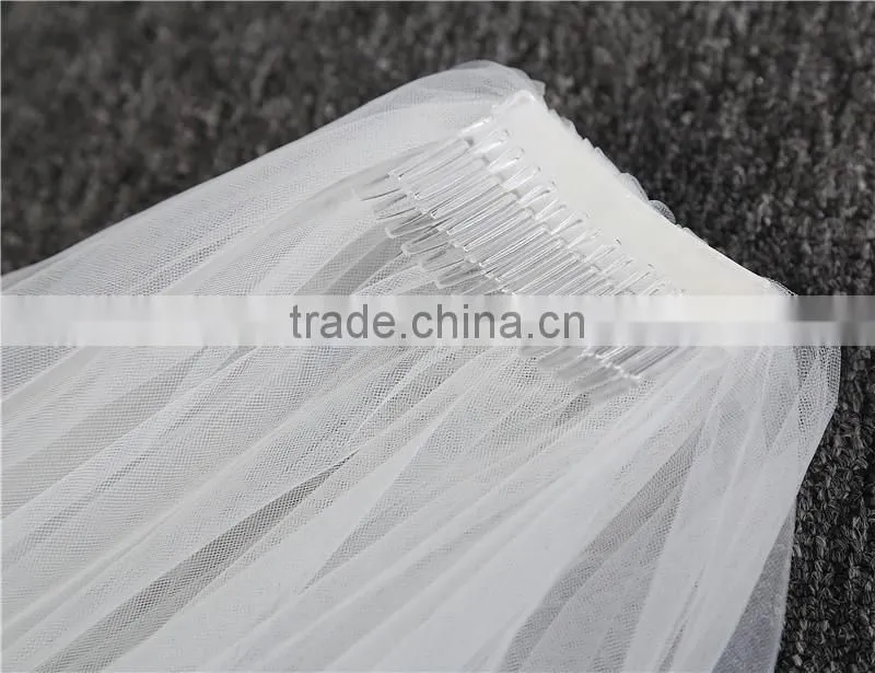 2017 wholesale new grance long lace bridal wedding veil Fashionable long Tulle HL14