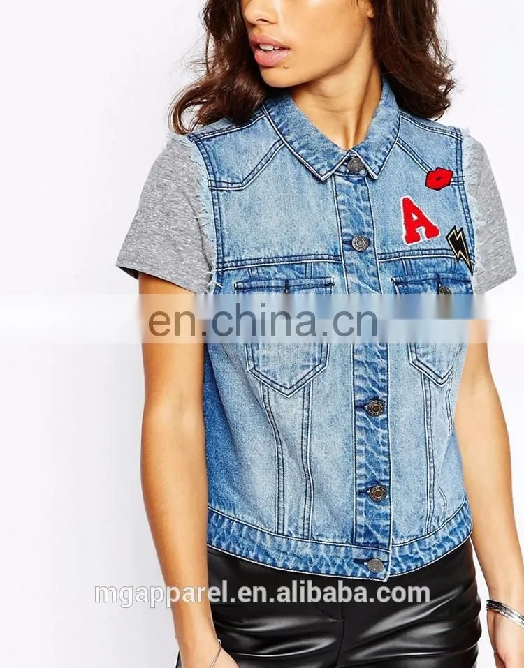 2016 Latest new design waistcoats online denim waistcoats