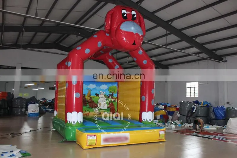 QIQI inflatable red puppy used moonwalks for sale