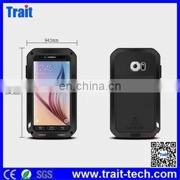 WaterProof Powerful Metal Button Touch Screen Gorilla Glass Hybrid Case,Aluminium Case for Samsung G9200 Galaxy S6