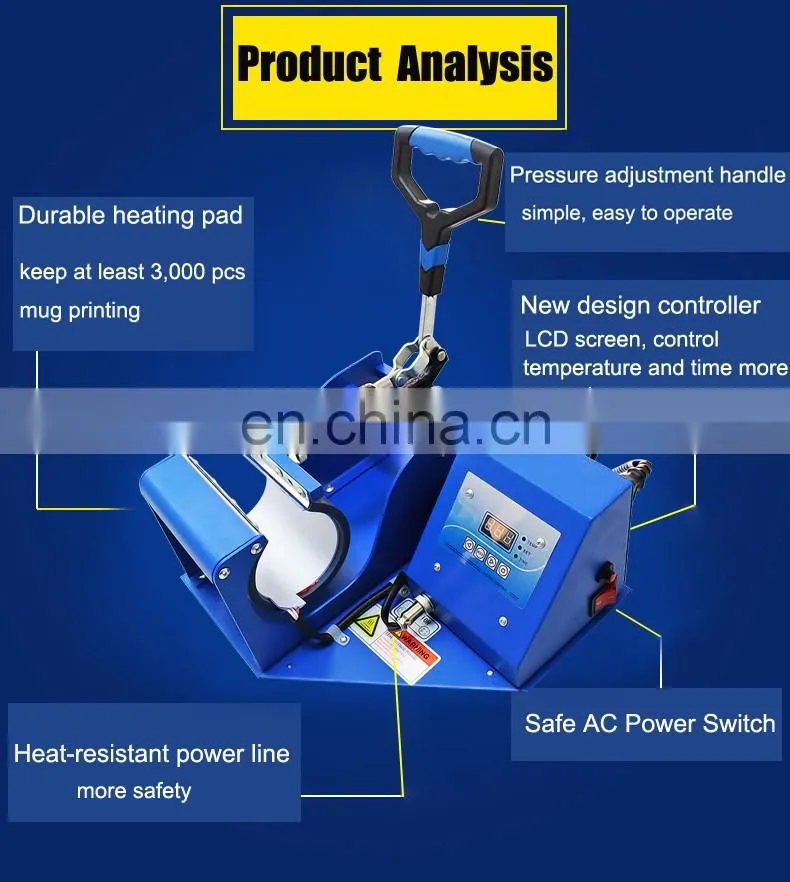Digital control sublimation ceramic coffee mug printing press machine