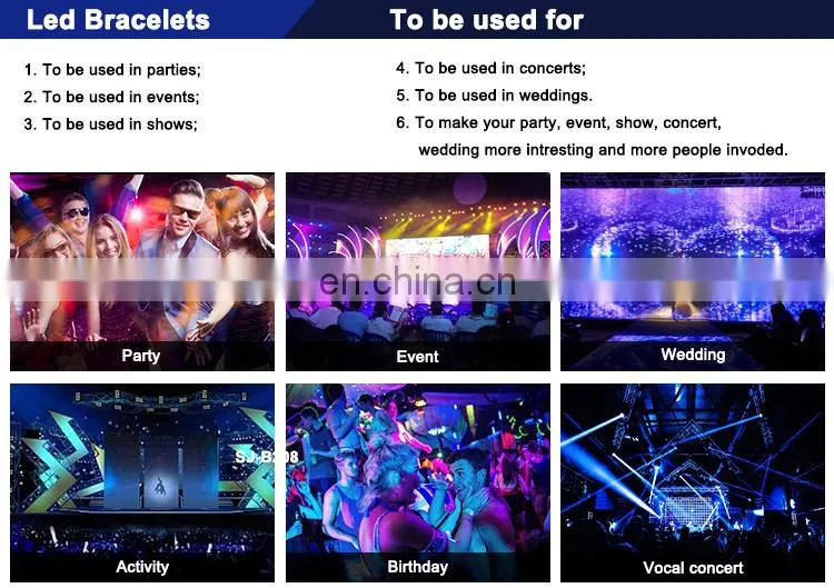 Hot New Products 2018 Plastic Soft Led Wristband Flashing Bracelets