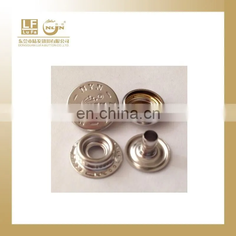 polished mirror like silver finish metal snap button for overcoat,high quality press studs fasterners trimming button