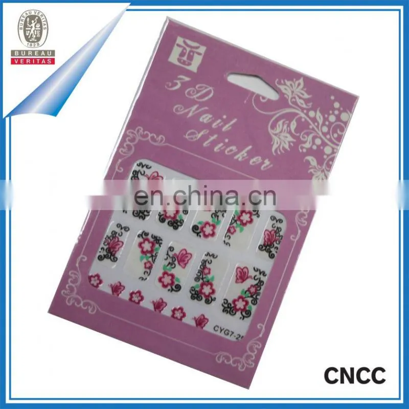 2015 hot sale nail art sticker self adhesive nail polish strips glitter nail decal sticker for valentines day