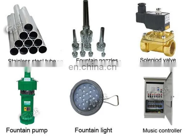 Outdoor garden water fall dancing water fountain