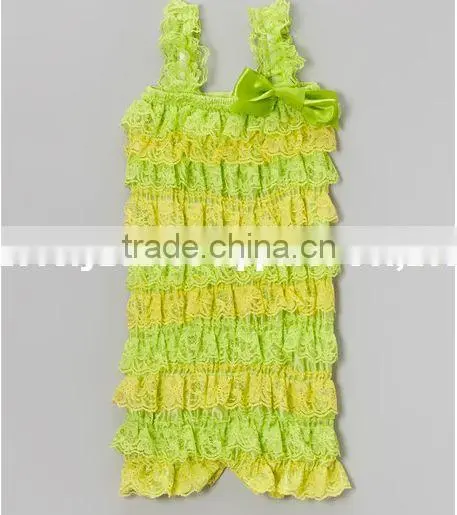 2014 multicolor lace petti romper/posh petti lace romper for baby