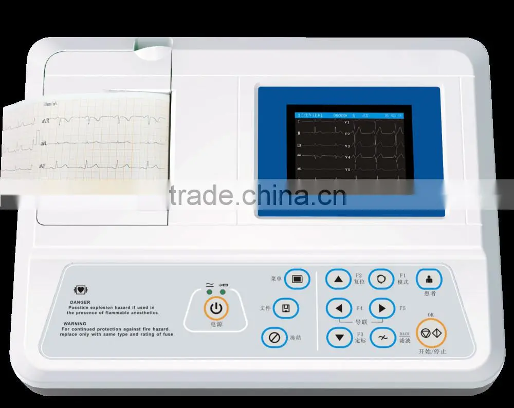 Model:3306G 6ch color touch display veterinary ecg
