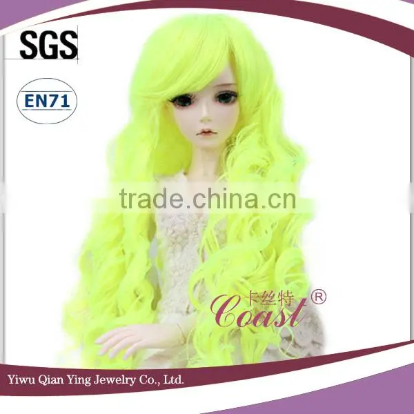 long fluorescence color best quality curly BJD doll wigs